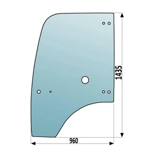 MECALAC Jobb Ajtóüveg T100037