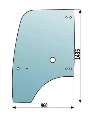 MECALAC Jobb Ajtóüveg T100037